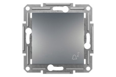 Кнопковий вимикач з символом ''Дзвінок'', Самозажимний, Asfora Сталь (EPH0800162)