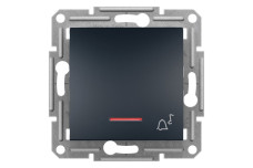 Кнопковий вимикач, ''Дзвінок'', з підсвіткою, Самозажимний, Asfora Антрацит (EPH1700171)