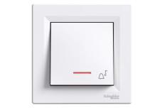 Кнопковий вимикач, ''Дзвінок'', з підсвіткою, Самозажимний, Білий Asfora (EPH1700121)