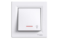 Кнопковий вимикач, ''Світло'', з підсвіткою, Самозажимний, Білий Asfora (EPH1800121)