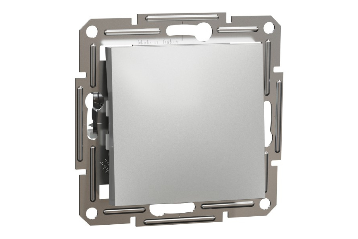 Кнопковий вимикач, Самозажимний, Asfora Алюміній (EPH0700161)