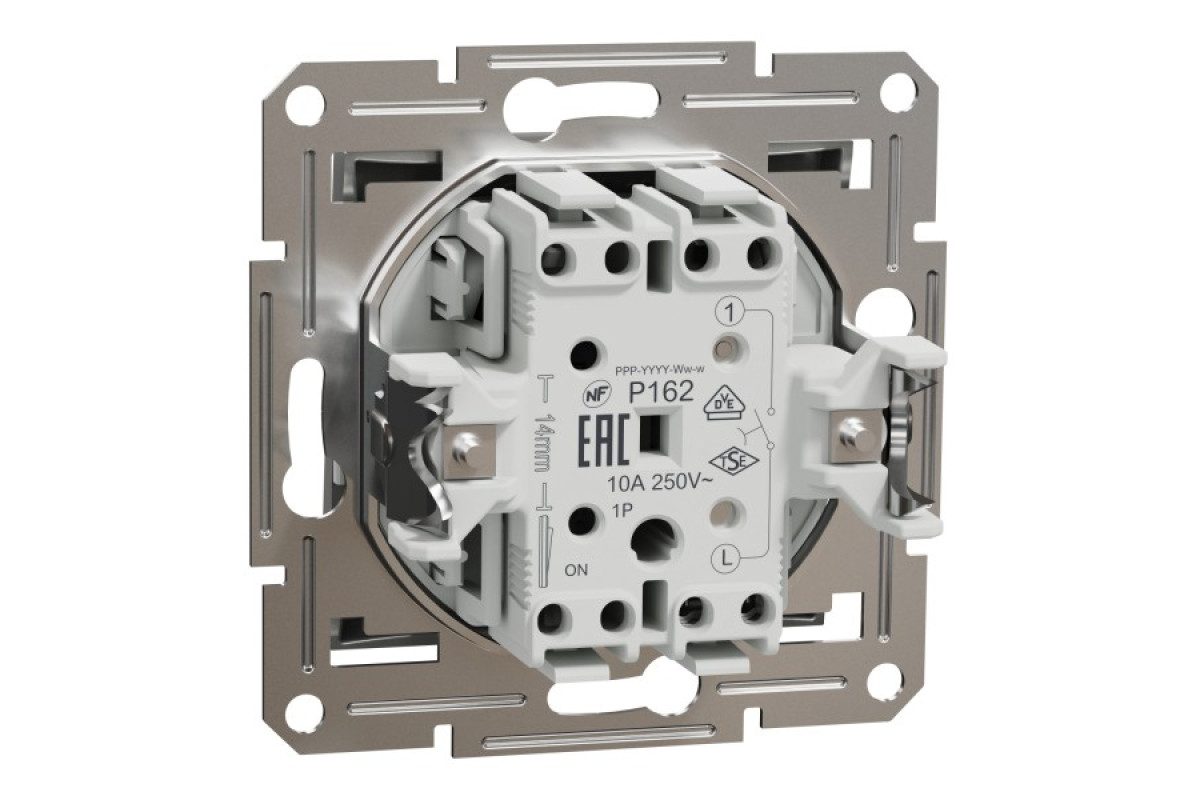 Кнопковий вимикач, Самозажимний, Asfora Алюміній (EPH0700161)