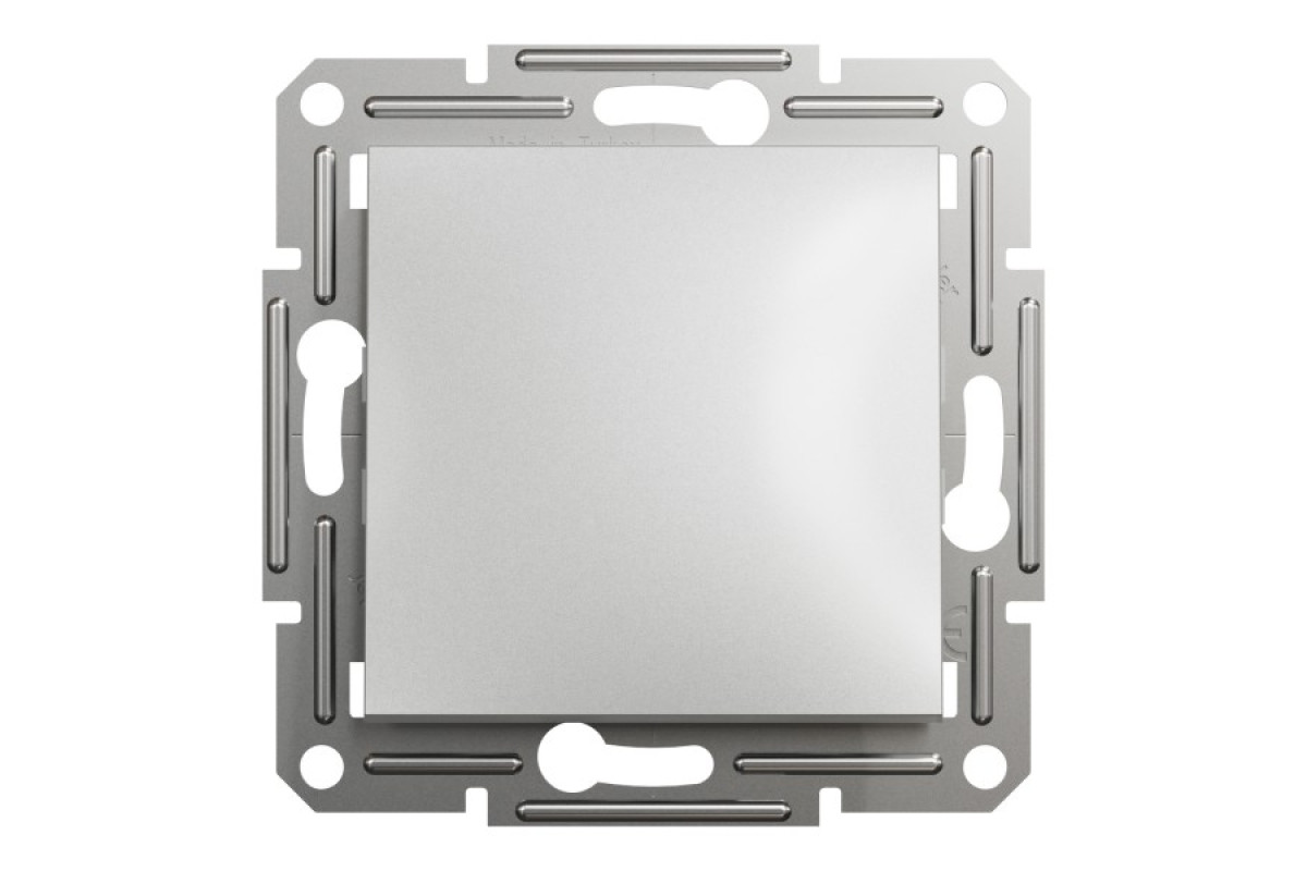 Кнопковий вимикач, Самозажимний, Asfora Алюміній (EPH0700161)