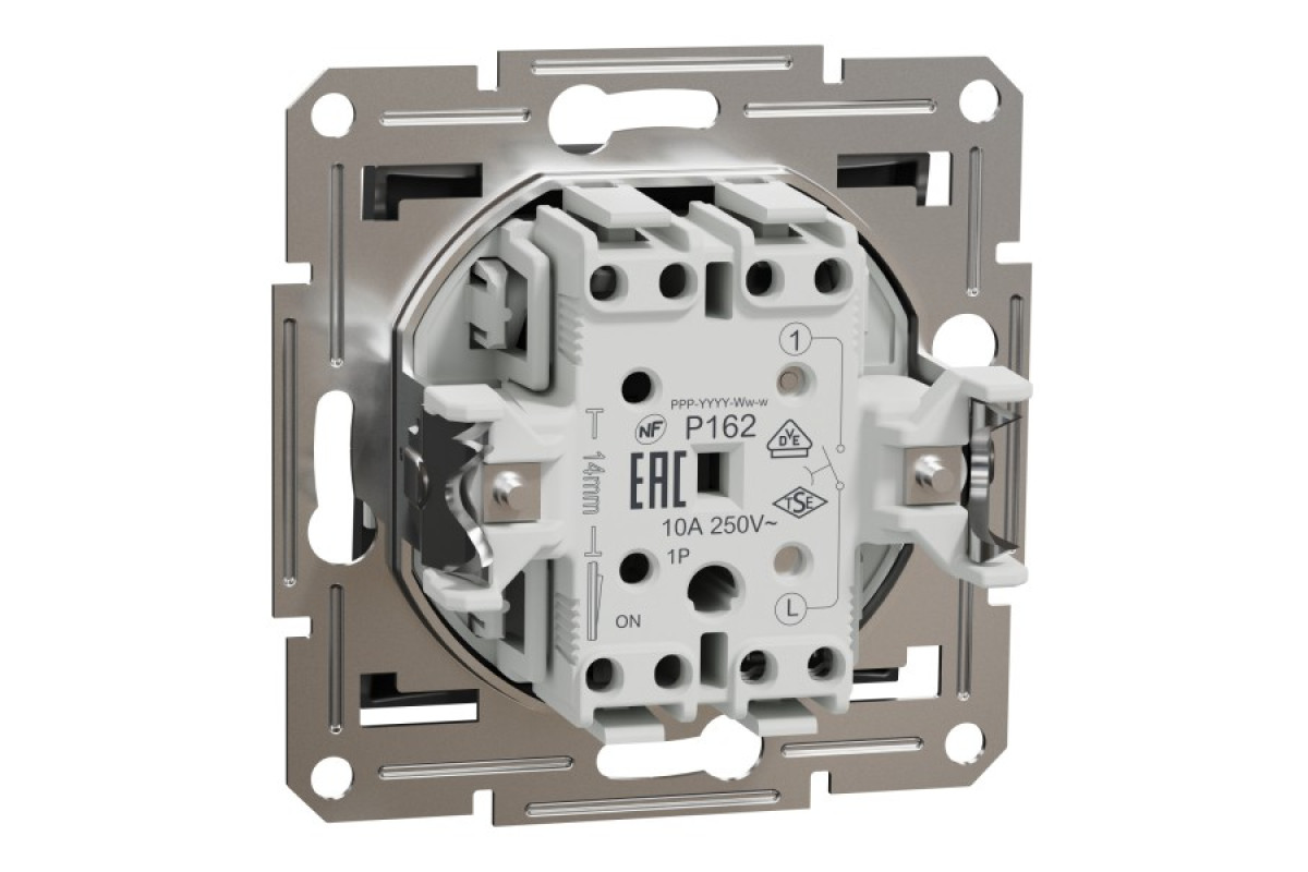 Кнопковий вимикач, Самозажимний, Asfora Антрацит (EPH0700171)