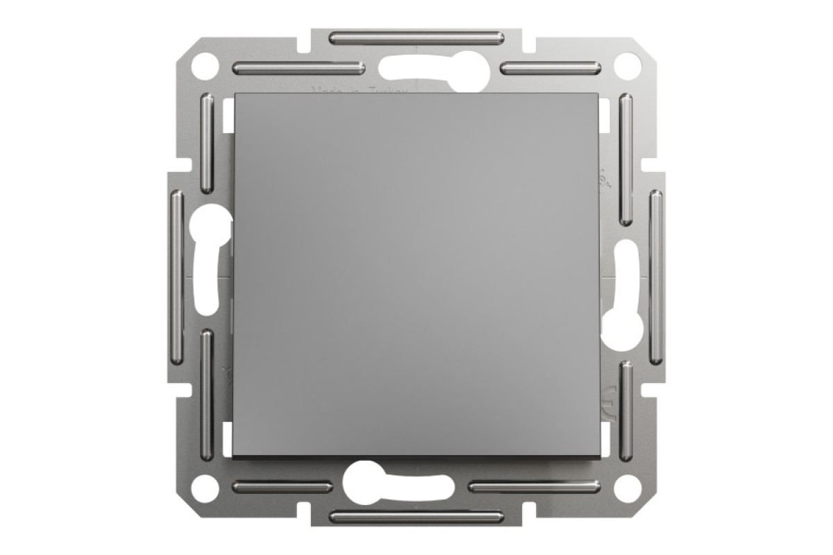 Кнопковий вимикач, Самозажимний, Asfora Антрацит (EPH0700171)