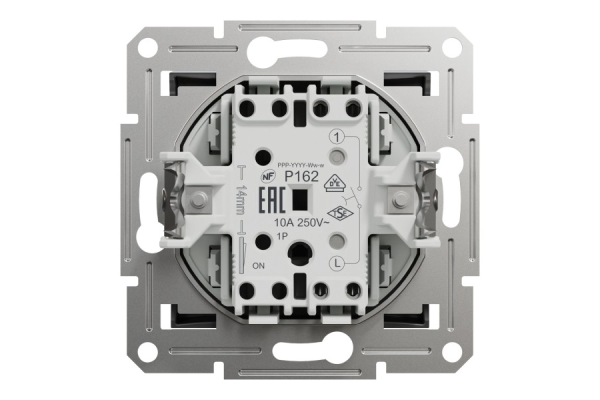 Кнопковий вимикач, Самозажимний, Asfora Антрацит (EPH0700171)