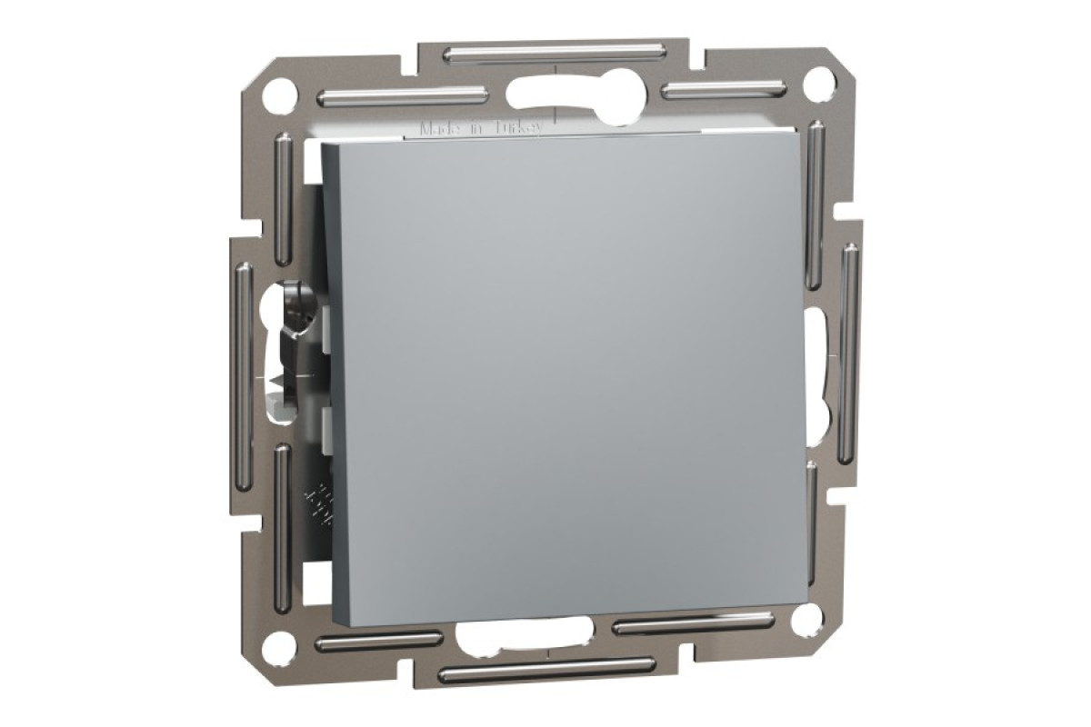 Кнопковий вимикач, Самозажимний, Asfora Сталь (EPH0700162)