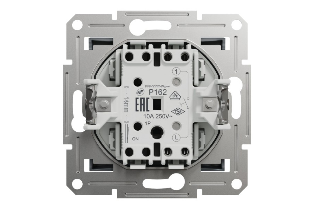 Кнопковий вимикач, Самозажимний, Asfora Сталь (EPH0700162)