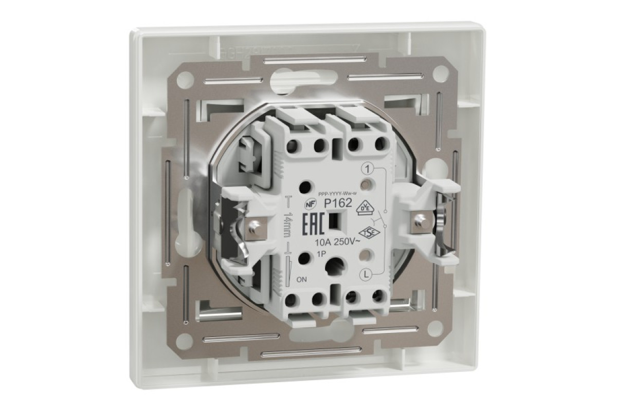 Кнопковий вимикач, Самозажимний, Білий Asfora (EPH0700121)