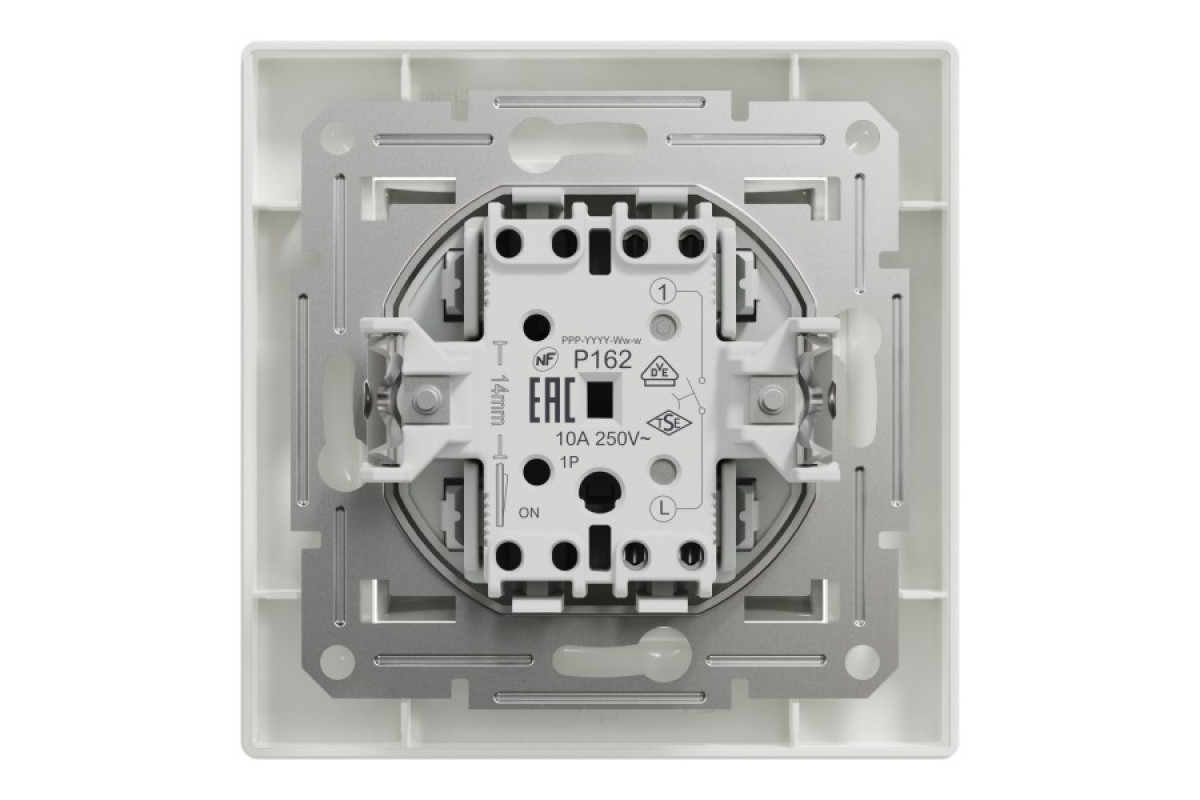 Кнопковий вимикач, Самозажимний, Білий Asfora (EPH0700121)