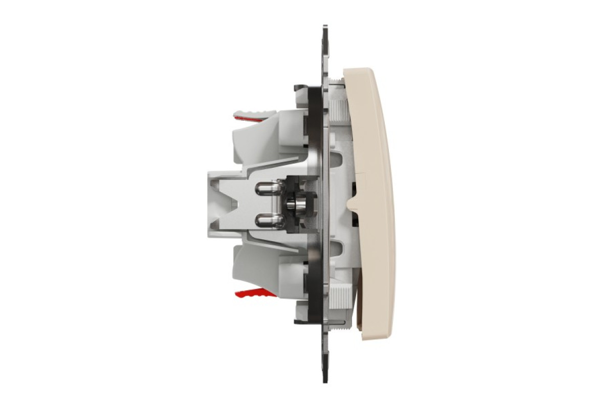 Кнопковий двоклавішний вимикач 10A, бежевий, Sedna Design & Elements (SDD112118)