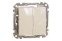 Кнопковий двоклавішний вимикач 10A, бежевий, Sedna Design & Elements (SDD112118)
