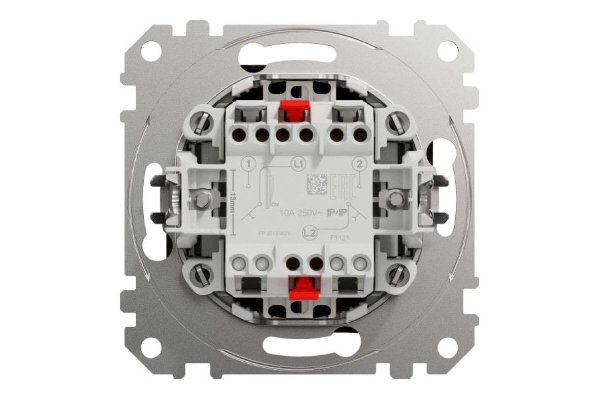 Кнопковий двоклавішний вимикач 10A, венге, Sedna Design & Elements (SDD181118)