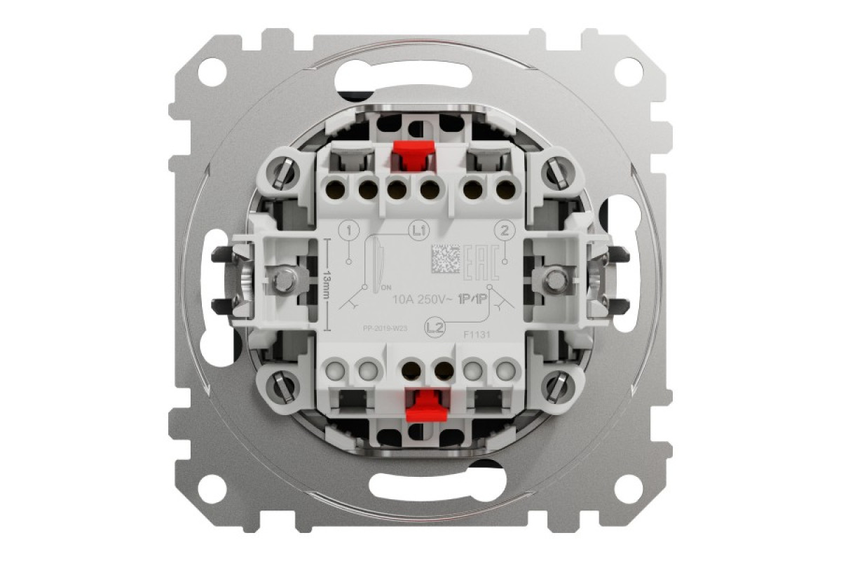 Кнопковий двоклавішний вимикач 10A, чорний, Sedna Design & Elements (SDD114118)