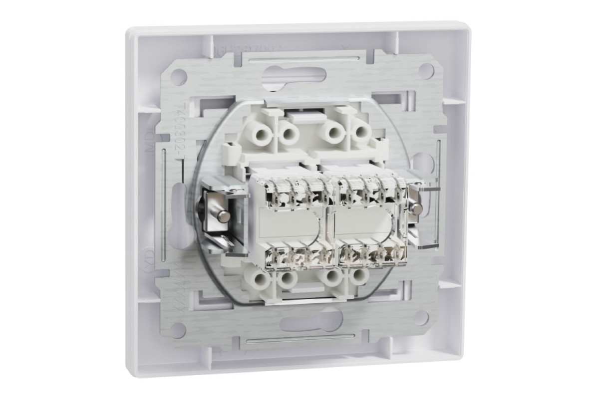 Комп'ютерна Розетка RJ45 UTP категорія 5Е подвійна Біла Asfora (EPH4400121)