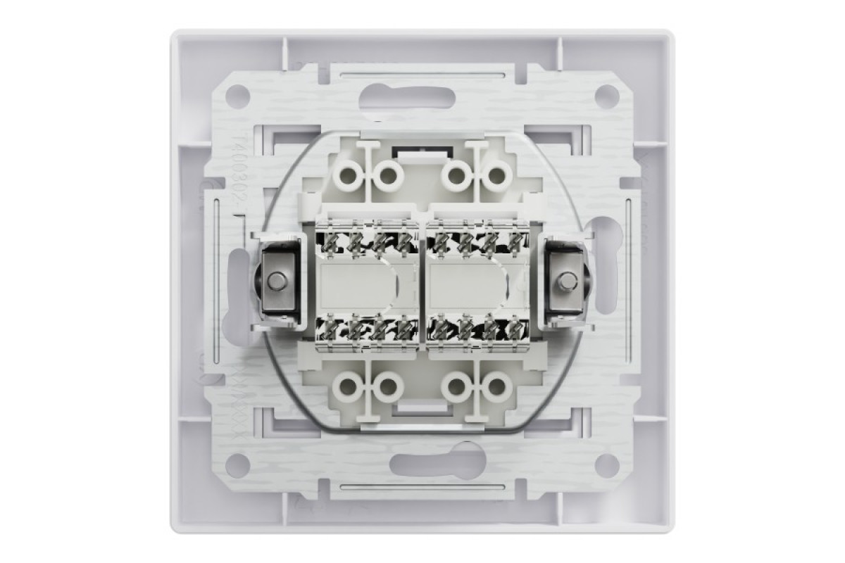 Комп'ютерна Розетка RJ45 UTP категорія 5Е подвійна Біла Asfora (EPH4400121)