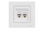 Комп'ютерна Розетка RJ45 UTP категорія 5Е подвійна Біла Asfora (EPH4400121)