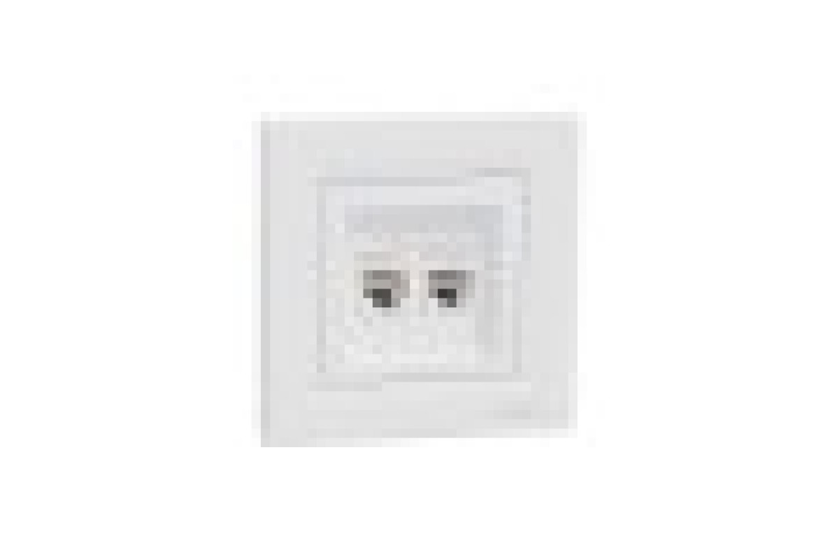 Комп'ютерна Розетка RJ45 UTP категорія 5Е подвійна Біла Asfora (EPH4400121)