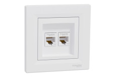 Комп'ютерна Розетка RJ45 UTP категорія  5Е подвійна Біла Asfora (EPH4400121)