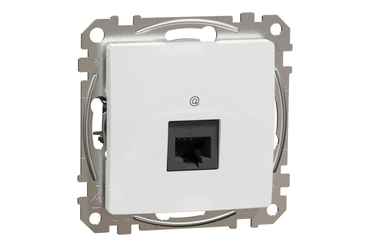 Комп'ютерна розетка, RJ45 CAT6 UTP, Біла, Sedna Design (SDD111461)