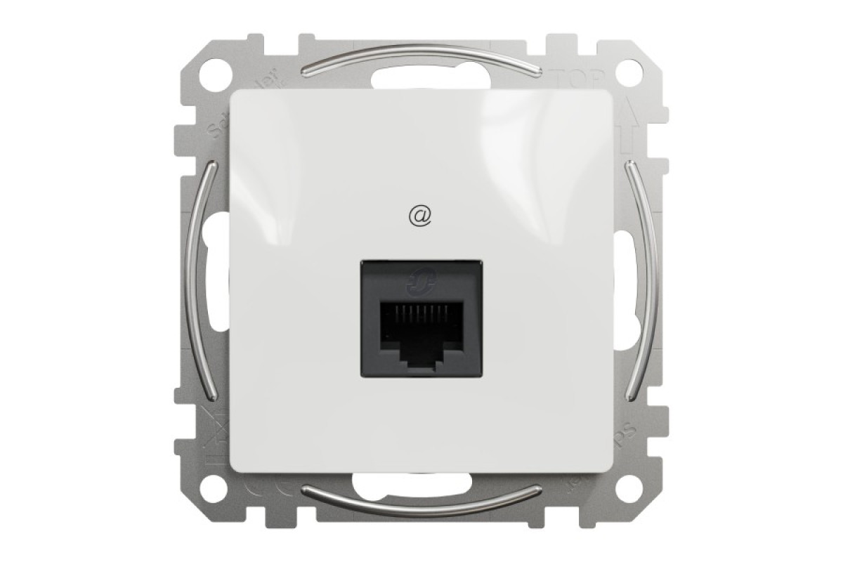 Комп'ютерна розетка, RJ45 CAT6 UTP, Біла, Sedna Design (SDD111461)