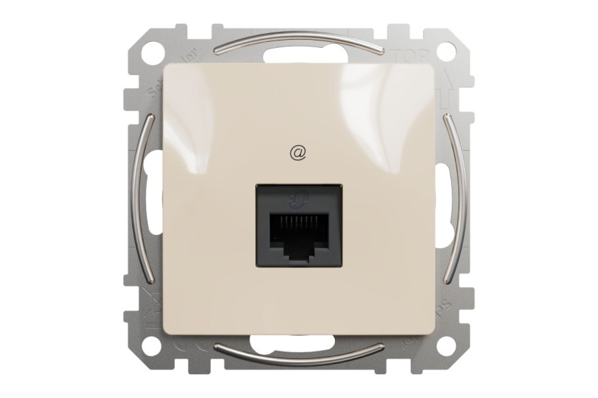 Комп'ютерна розетка, RJ45 CAT6 UTP, Бежева, Sedna Design (SDD112461)