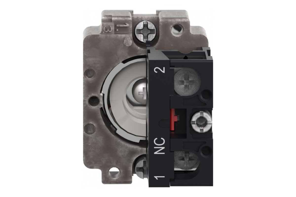 Перемикач, Easy Harmony XB2, метал, чорний, 22 мм, 2 положення, пружинне повернення справа наліво, 1NO (XB2BD41C)