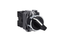 Перемикач, Easy Harmony XB2, метал, чорний, 22 мм, 2 положення, пружинне повернення справа наліво, 1NO (XB2BD41C)