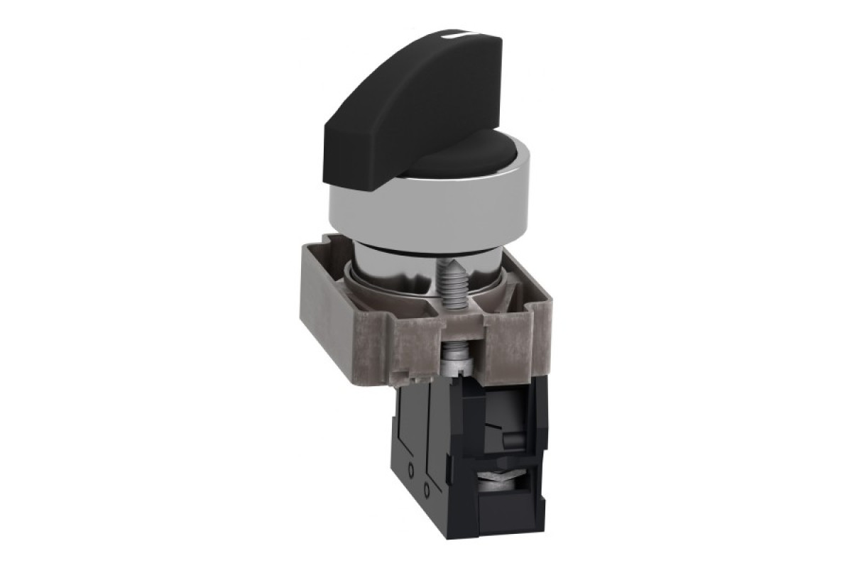 Перемикач, Easy Harmony XB2, метал, чорний, 22 мм, довга ручка, 2 положення, фіксація, 1NO (XB2BJ21C)