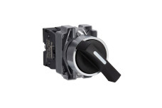 Перемикач, Easy Harmony XB2, метал, чорний, 22 мм, довга ручка, 2 положення, фіксація, 1NO (XB2BJ21C)