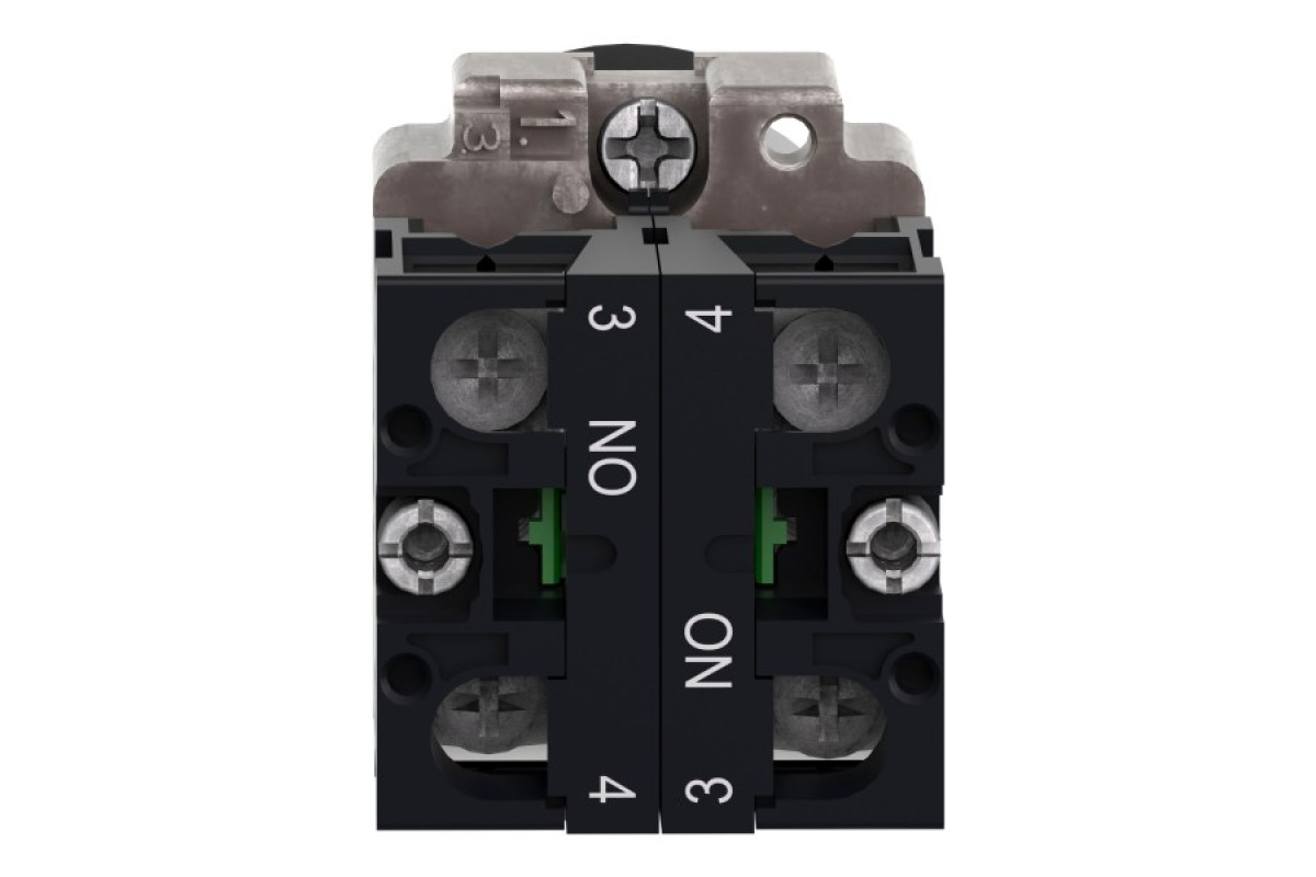 Перемикач, Easy Harmony XB2, метал, чорний, 22 мм, довга ручка, 3 положення, пружинне повернення в центр, 2NO (XB2BJ53C)