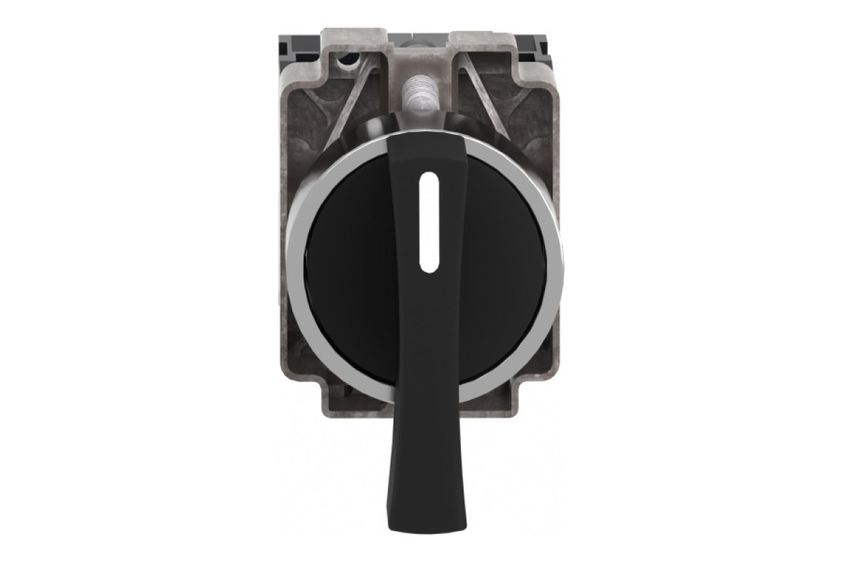 Перемикач, Easy Harmony XB2, метал, чорний, 22 мм, довга ручка, 3 положення, фіксація, 2NO (XB2BJ33C)