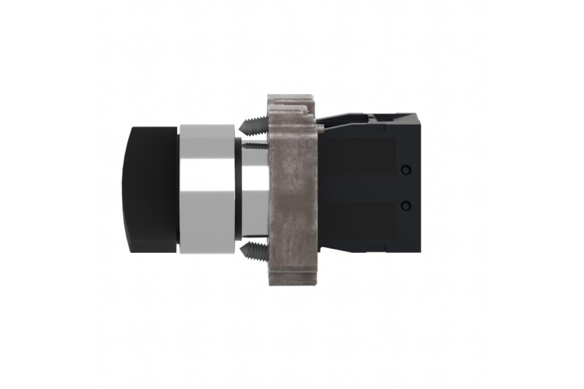 Перемикач, Easy Harmony XB2, металевий, чорний, 22 мм, 2 положення, з фіксацією, 1NO (XB2BD21C)