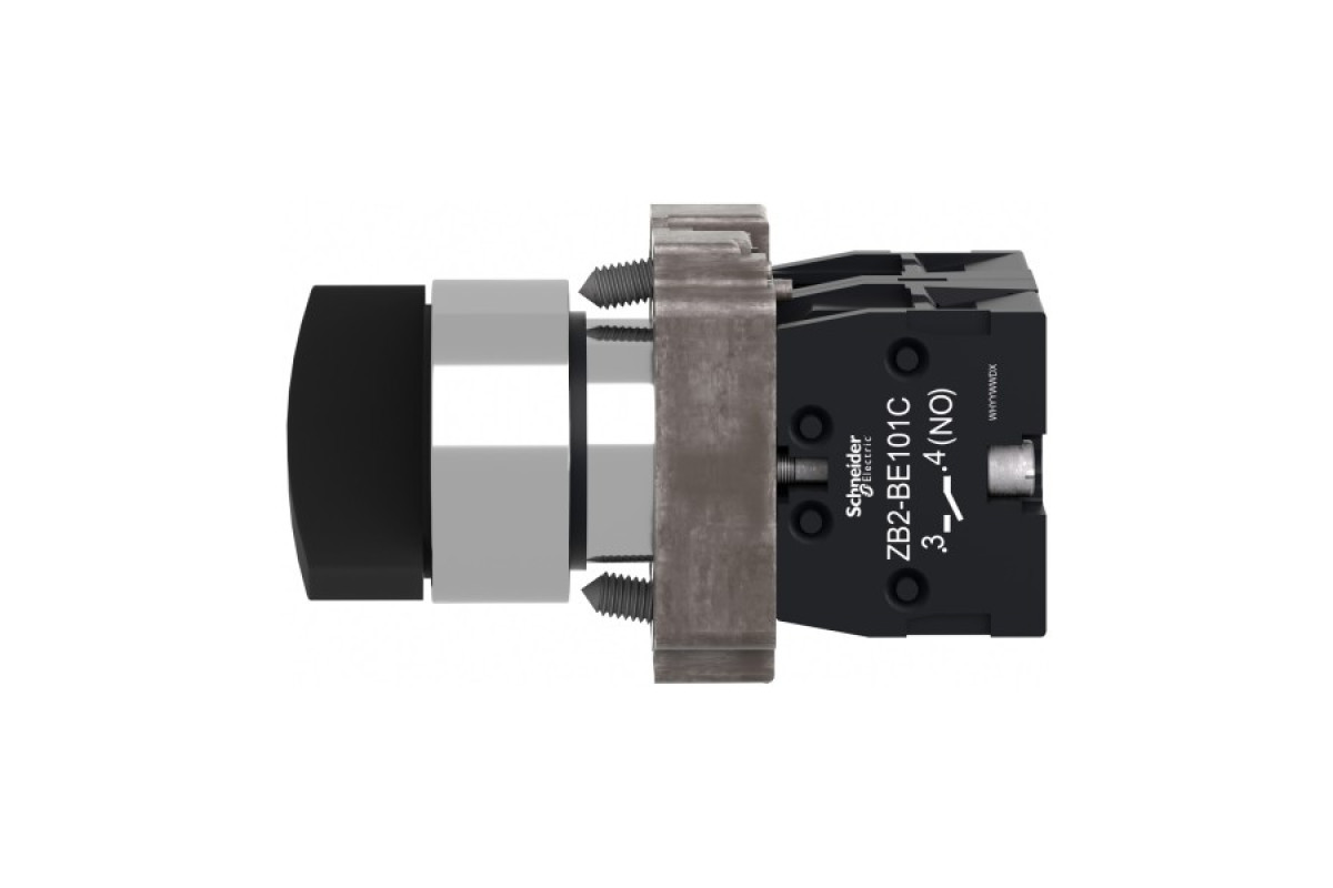 Перемикач, Easy Harmony XB2, металевий, чорний, 22 мм, 2 положення, з фіксацією, 1NO+1NC (XB2BD25C)