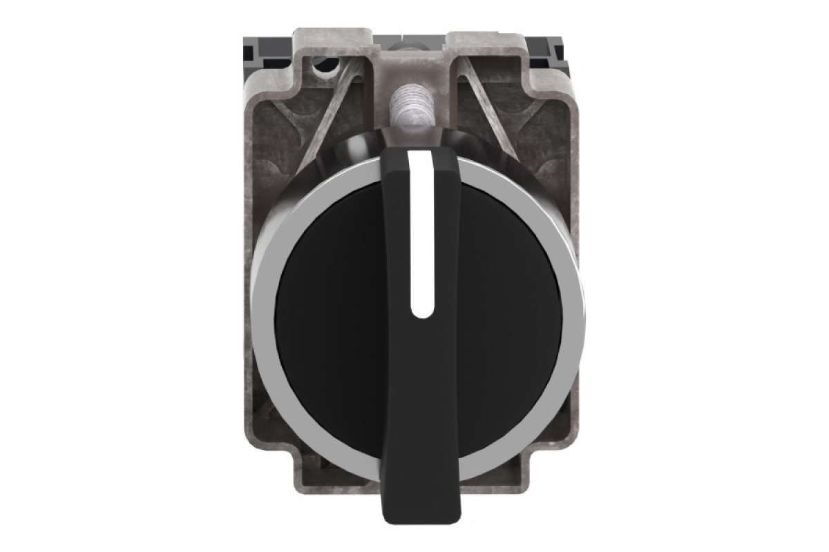 Перемикач, Easy Harmony XB2, металевий, чорний, 22 мм, 3 положення, з фіксацією, 2NO (XB2BD33C)