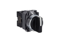 Перемикач, Easy Harmony XB2, металевий, чорний, 22 мм, 3 положення, з фіксацією, 2NO (XB2BD33C)