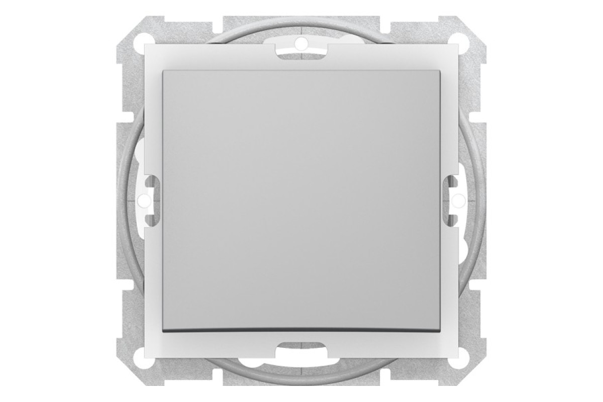 Одноклавішний вимикач ip44 Sedna Scnheider Electric алюміній (SDN0100360)