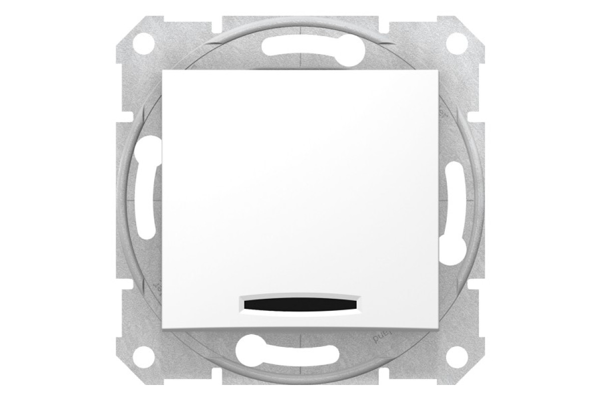 Одноклавішний вимикач з індикацією Sedna Scnheider Electric білий (SDN0400321)