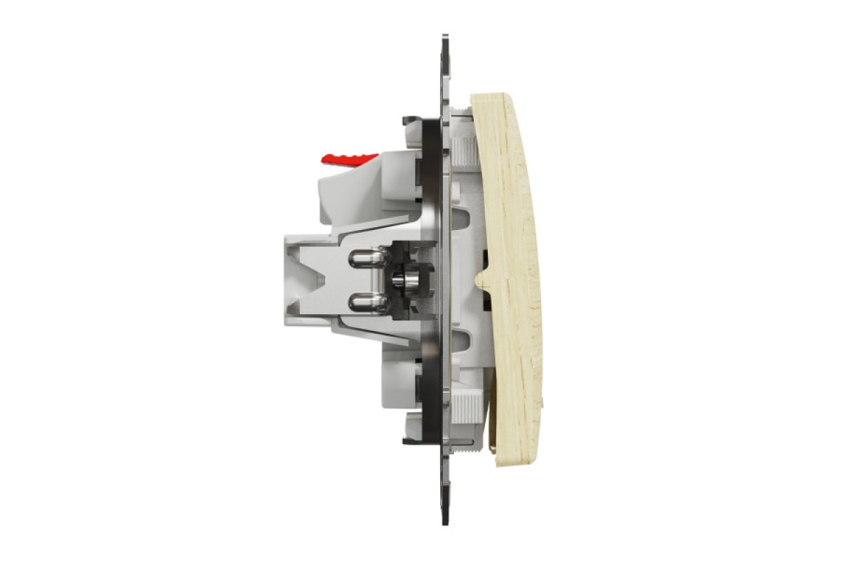 Одноклавішний вимикач з синьою LED підсвіткою 10 АХ Береза Sedna Elements (SDD180101L)