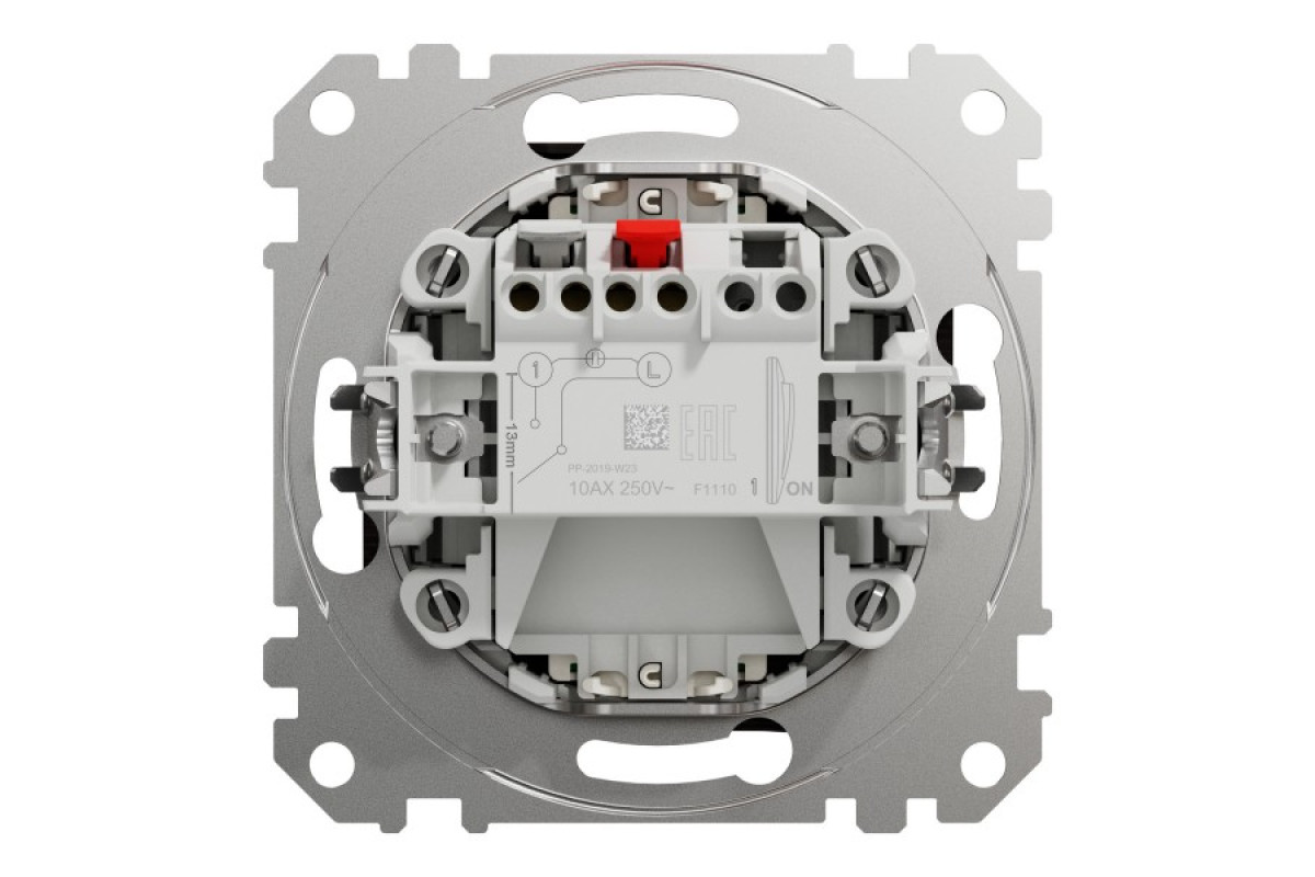 Одноклавішний вимикач з синьою LED підсвіткою 10 АХ Венге Sedna Elements (SDD181101L)