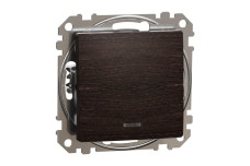 Одноклавішний вимикач з синьою LED підсвіткою 10 АХ Венге Sedna Elements (SDD181101L)