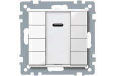 Кнопковий вимикачі KNX, 4-позиційна кнопка з інфрочервоним приймачем, полярний білий, глянцевий, System M (MTN617519)