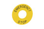 Табличка с надписью, Easy Harmony XB2, желтая, 60 мм, пластик, отметка ''EMERGENCY STOP'' (ZB2BY9330C)