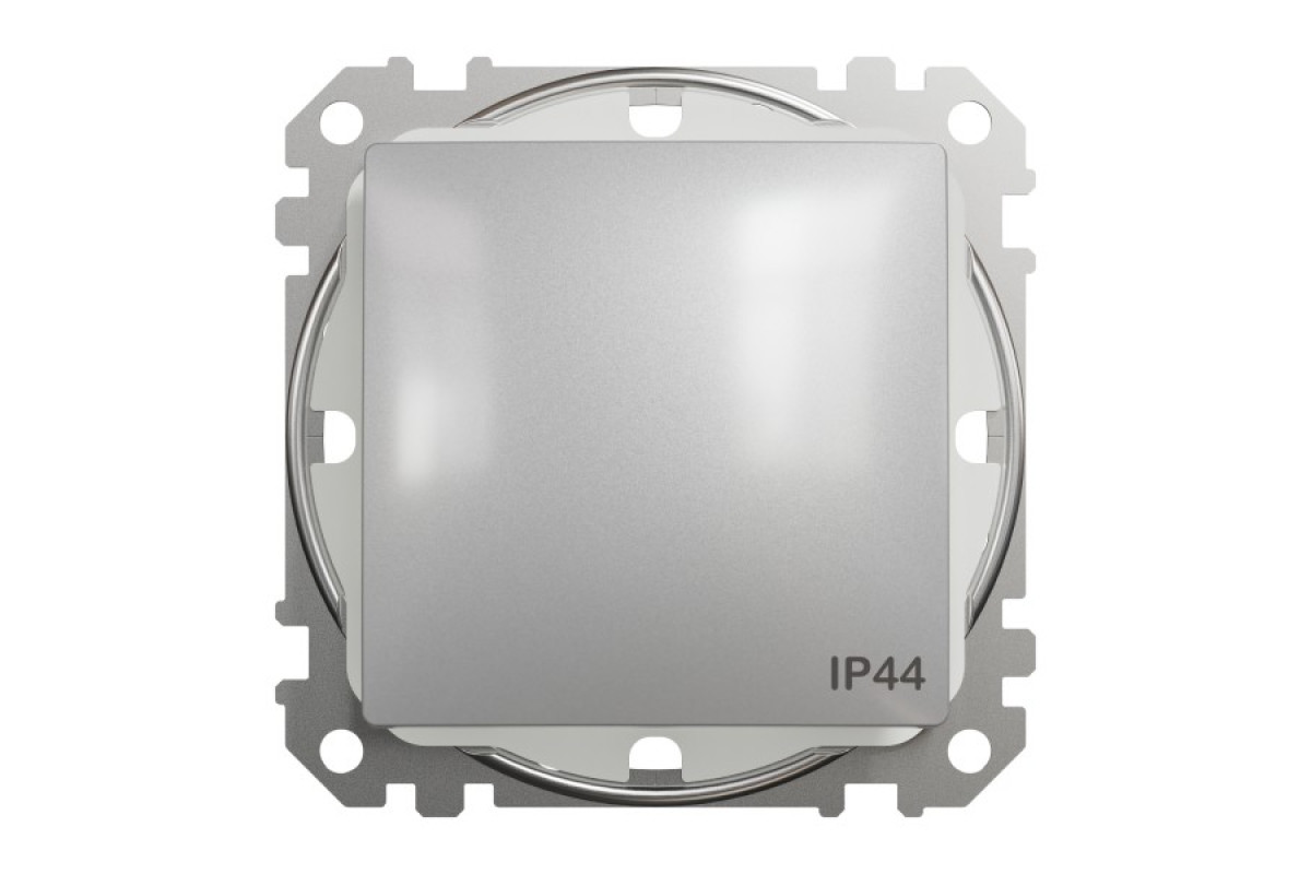 Одноклавішний вимикач, 10АX, IP44, алюміній, Sedna Design & Elements (SDD213101)
