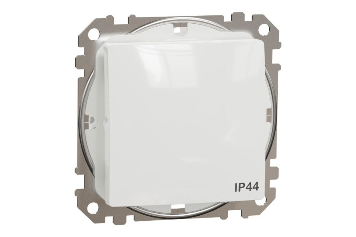 Одноклавішний вимикач, 10АX, IP44, білий, Sedna Design & Elements (SDD211101)