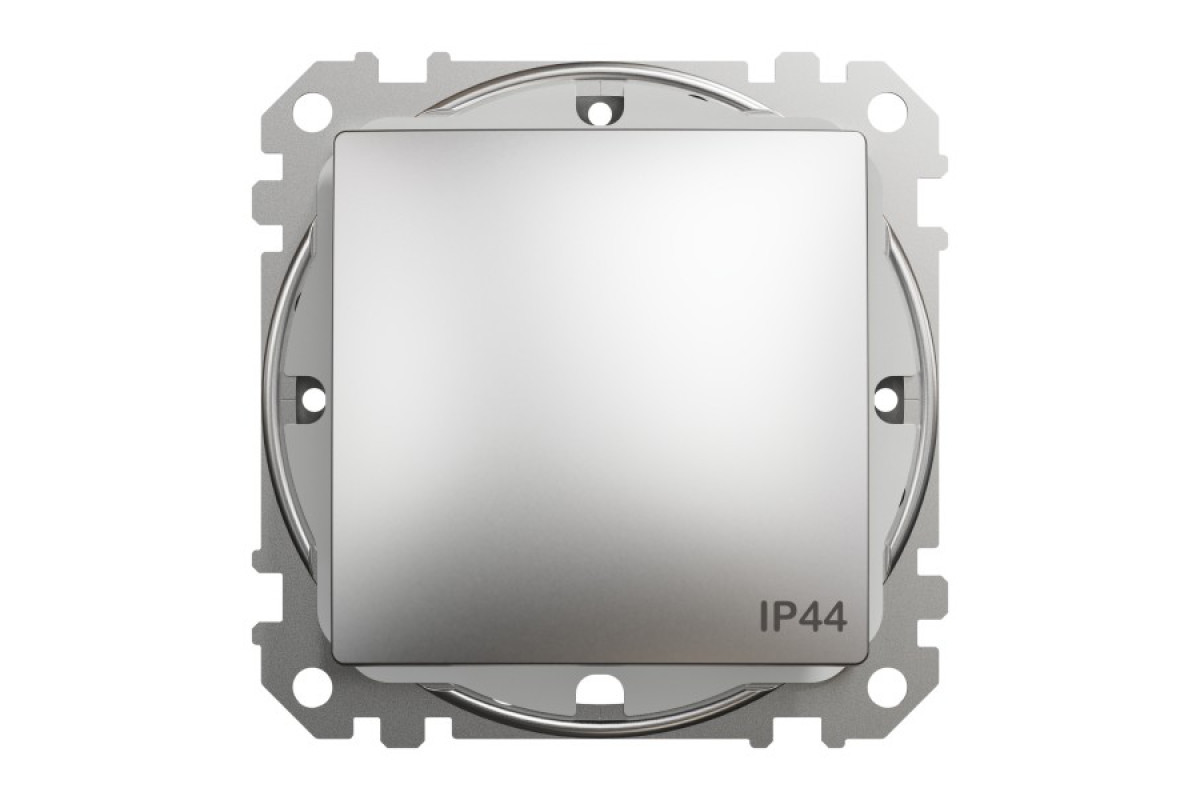 Одноклавішний вимикач, 10АX, IP44, матовий алюміній, Sedna Design & Elements (SDD270101)