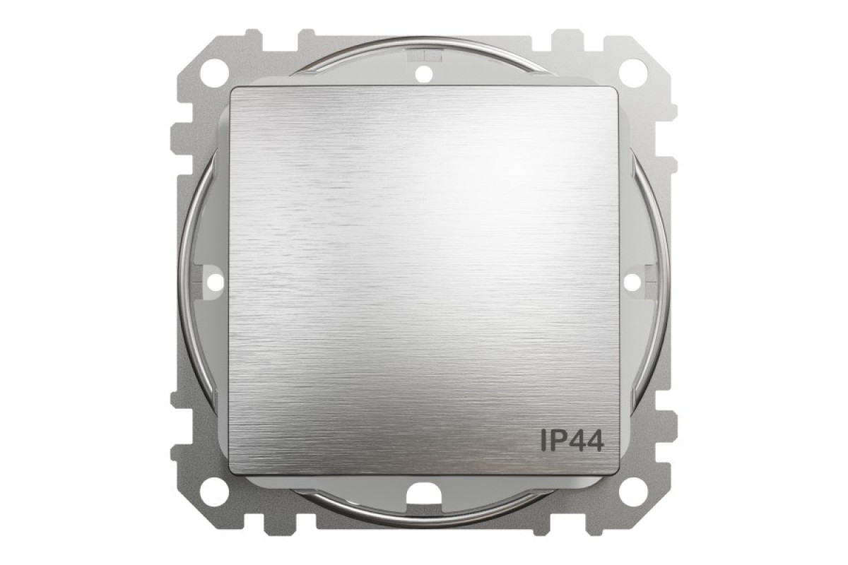 Одноклавішний перемикач 10 АХ, IP44, Матовий Алюміній Sedna Elements (SDD270106)