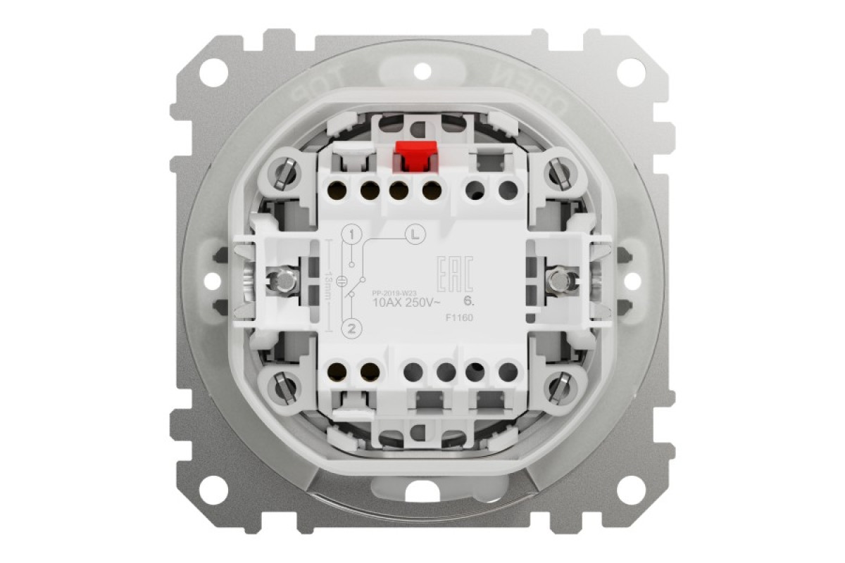 Одноклавішний перемикач 10 АХ, IP44, Матовий Алюміній Sedna Elements (SDD270106)