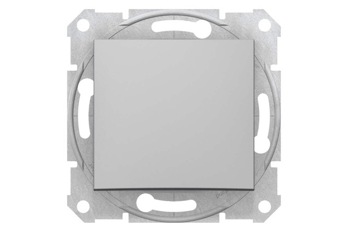 Одноклавішний перемикач Sedna Scnheider Electric алюміній (SDN0400160)