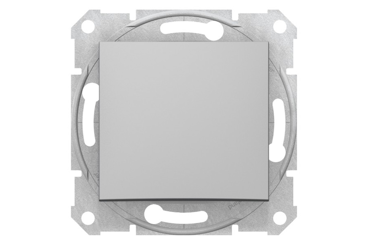 Одноклавішний перемикач Sedna Scnheider Electric алюміній (SDN0400460)